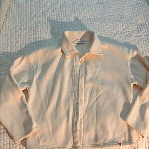 Mango Cream Button-Front Yale Jacket